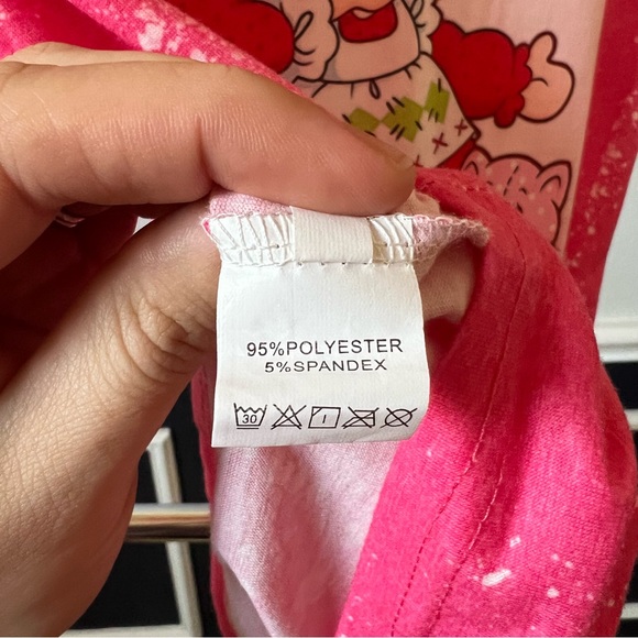 Strawberry Shortcake And Custard Acid Wash Pink Short Sleeve Graphic T Shirt - Picture 4 of 6